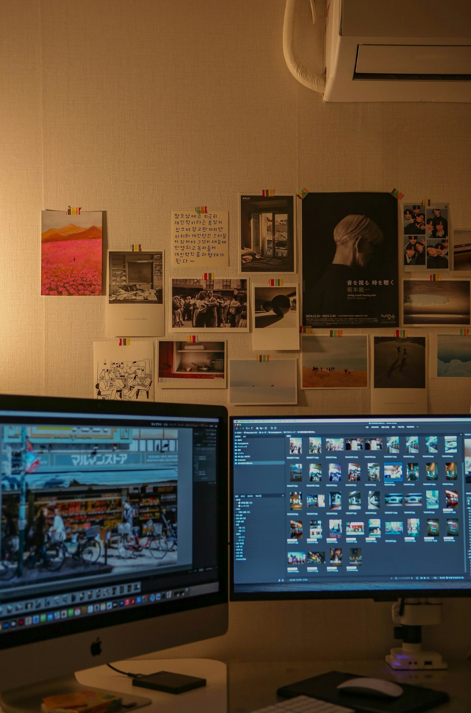 Audio post-production studio with professional mixing console and audio equipment